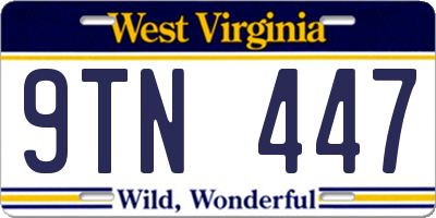 WV license plate 9TN447