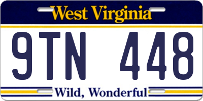 WV license plate 9TN448