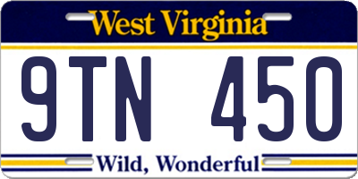 WV license plate 9TN450