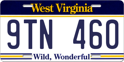 WV license plate 9TN460
