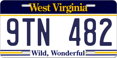 WV license plate 9TN482