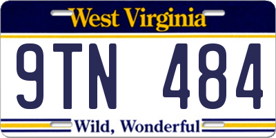 WV license plate 9TN484