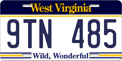 WV license plate 9TN485