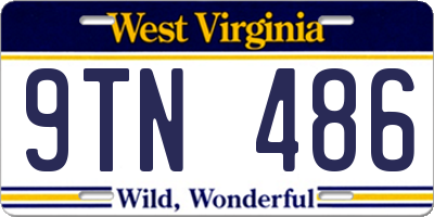 WV license plate 9TN486