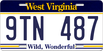 WV license plate 9TN487