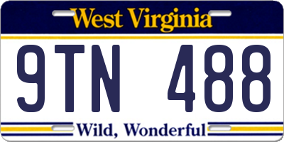 WV license plate 9TN488