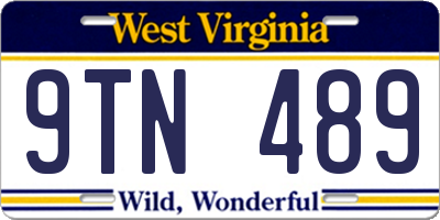 WV license plate 9TN489