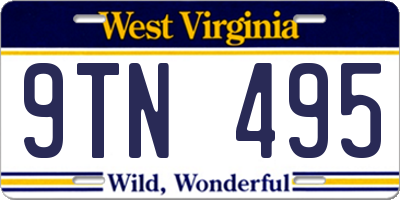 WV license plate 9TN495