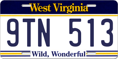 WV license plate 9TN513