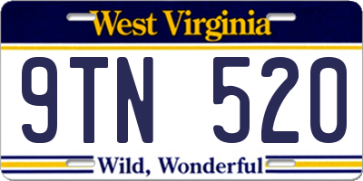 WV license plate 9TN520
