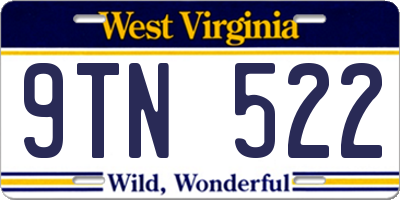 WV license plate 9TN522
