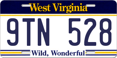 WV license plate 9TN528