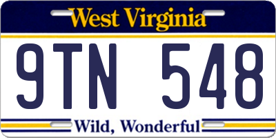 WV license plate 9TN548