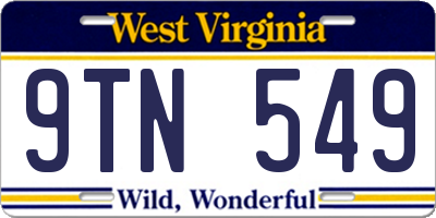 WV license plate 9TN549