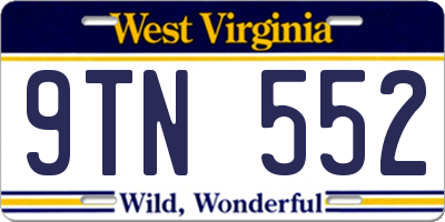 WV license plate 9TN552
