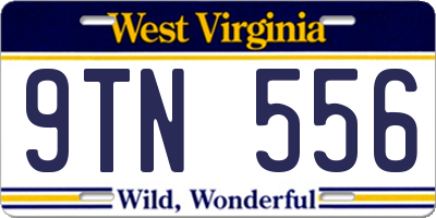 WV license plate 9TN556