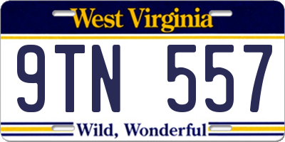 WV license plate 9TN557