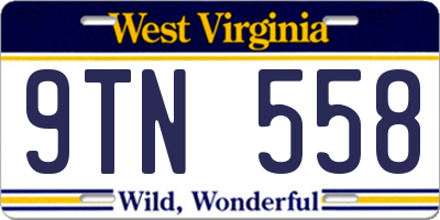 WV license plate 9TN558