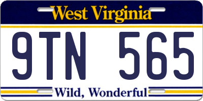 WV license plate 9TN565