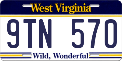 WV license plate 9TN570