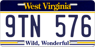 WV license plate 9TN576