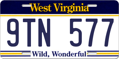 WV license plate 9TN577