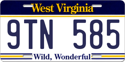 WV license plate 9TN585