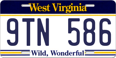 WV license plate 9TN586