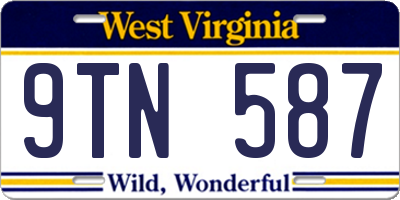 WV license plate 9TN587