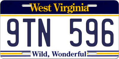 WV license plate 9TN596