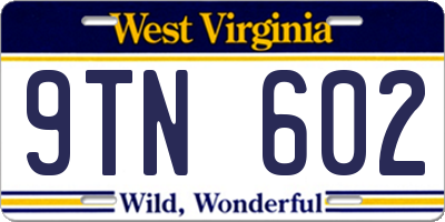 WV license plate 9TN602