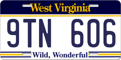 WV license plate 9TN606