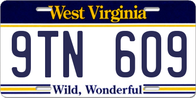 WV license plate 9TN609