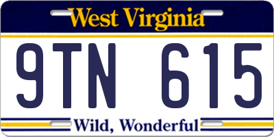 WV license plate 9TN615