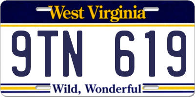 WV license plate 9TN619