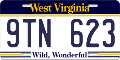 WV license plate 9TN623