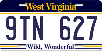 WV license plate 9TN627