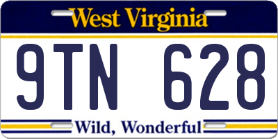 WV license plate 9TN628