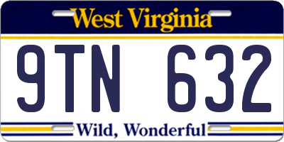 WV license plate 9TN632