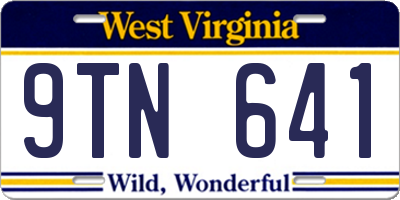 WV license plate 9TN641
