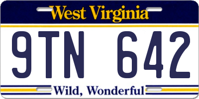 WV license plate 9TN642