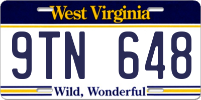 WV license plate 9TN648