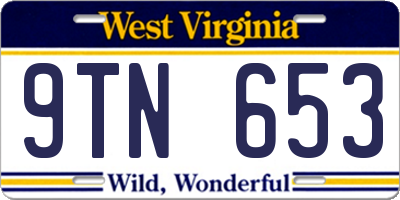 WV license plate 9TN653
