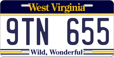 WV license plate 9TN655