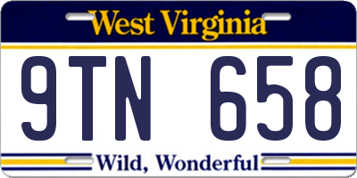 WV license plate 9TN658