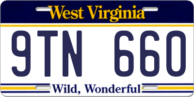 WV license plate 9TN660