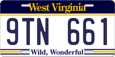 WV license plate 9TN661