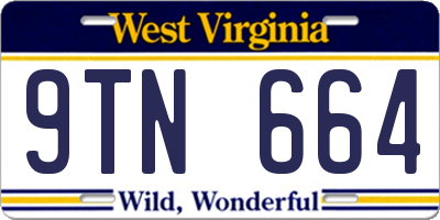 WV license plate 9TN664