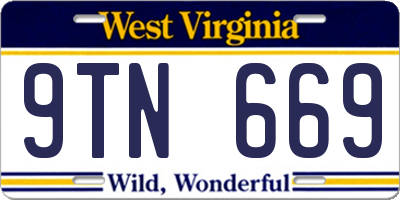 WV license plate 9TN669