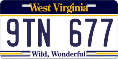 WV license plate 9TN677